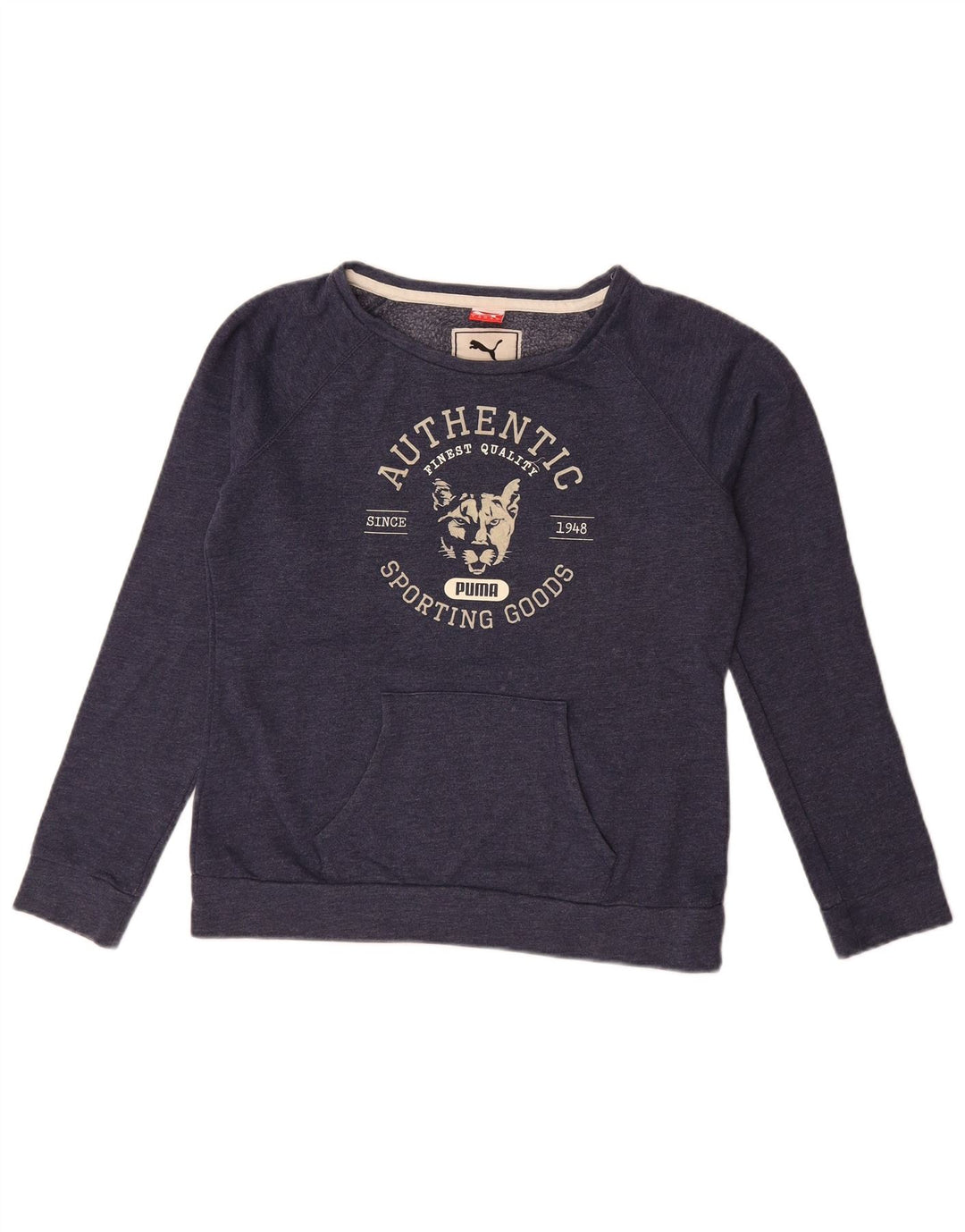 Puma Damen Graphic Sweatshirt Pullover UK 14 Large Marineblau