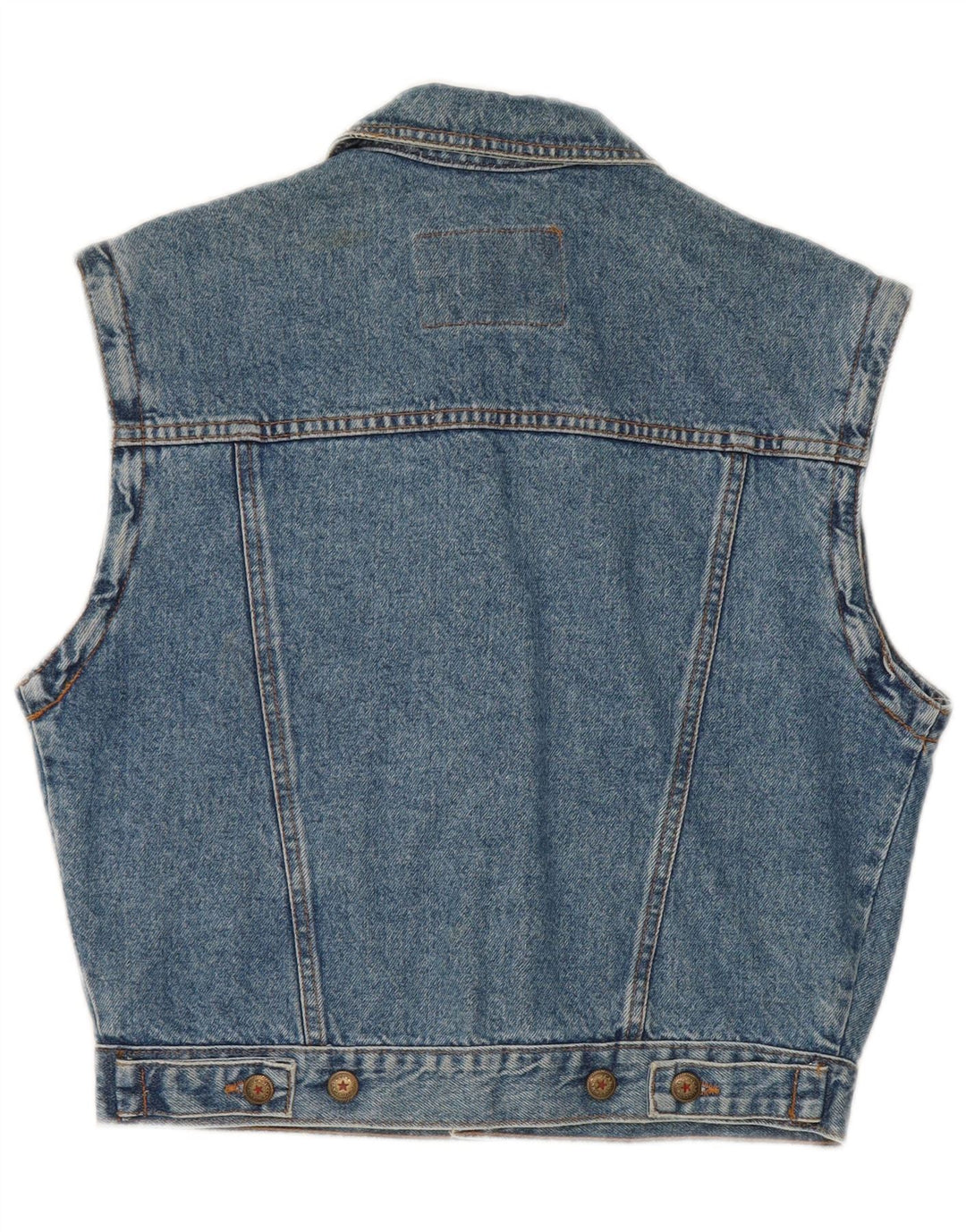 Casucci Womens Crop Oversized Denim Gilet IT 34 2XS Blaue Baumwolle