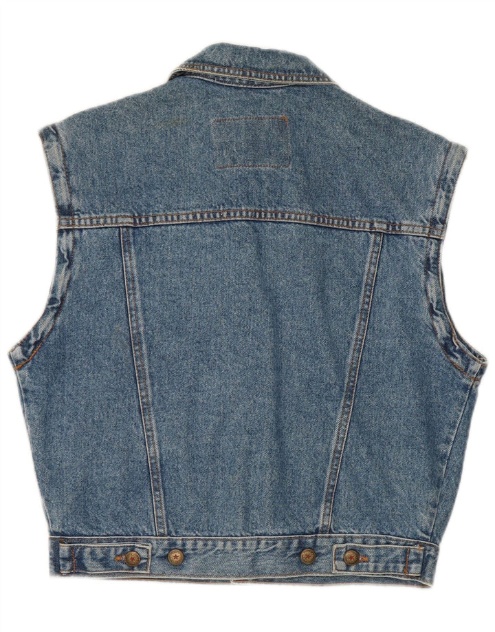 Casucci Womens Crop Oversized Denim Gilet IT 34 2XS Blaue Baumwolle