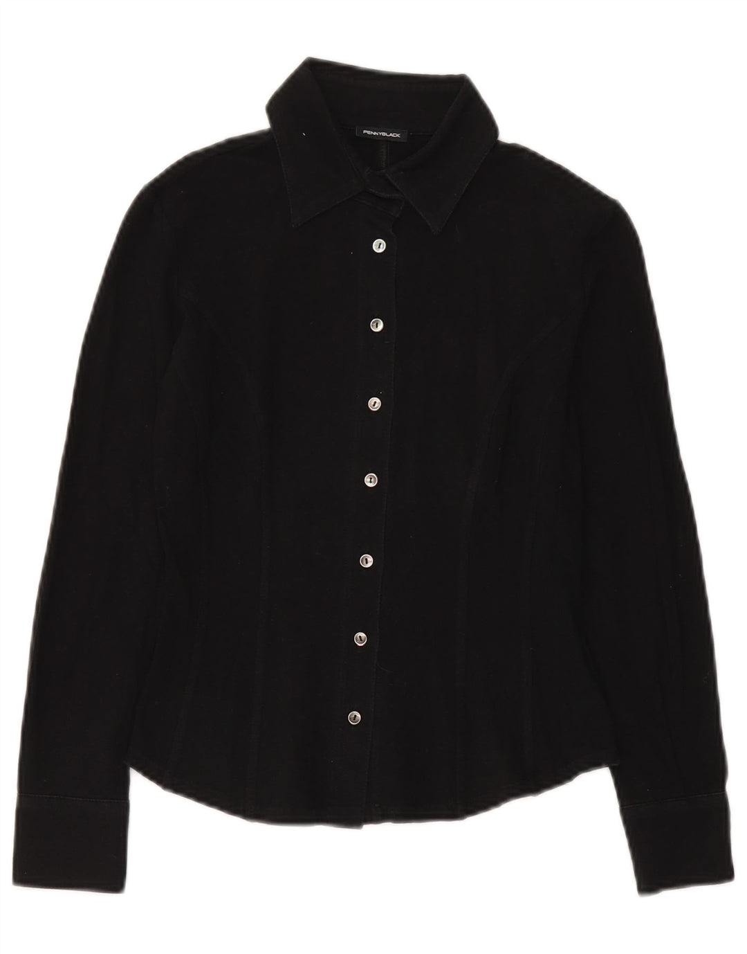Penny Black Damenhemd UK 10 Small Schwarze Baumwolle