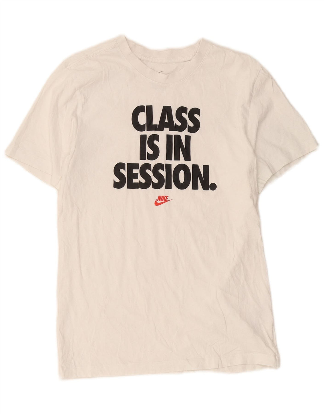 Nike Herren-T-Shirt mit Grafik, Größe S, weiße Baumwolle