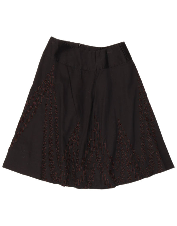 Reiss Damen A-Linienrock UK 12 Medium W26 Schwarz Geometrisch