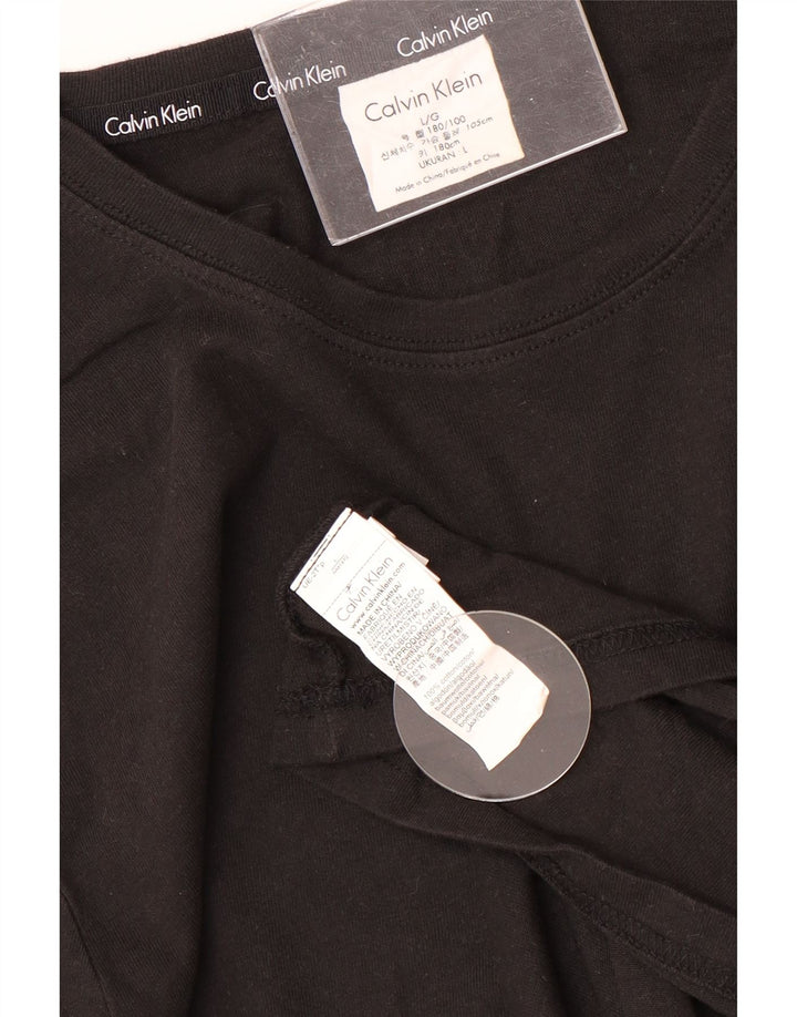 CALVIN KLEIN Herren Top Langarm Large Schwarz Baumwolle