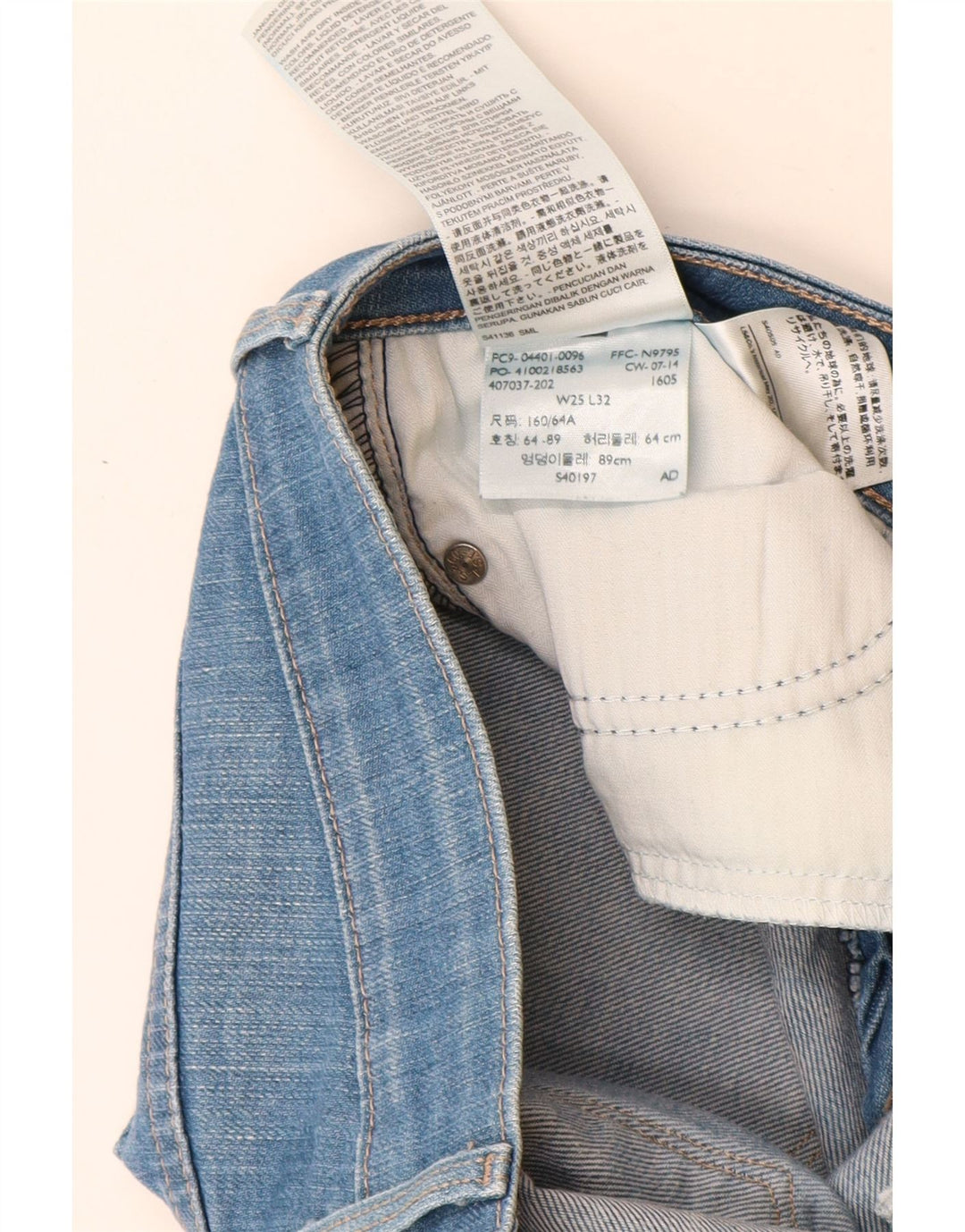Levi's Damen Slight Curve Mid Rise Slim Jeans W25 L29 Blaue Baumwolle