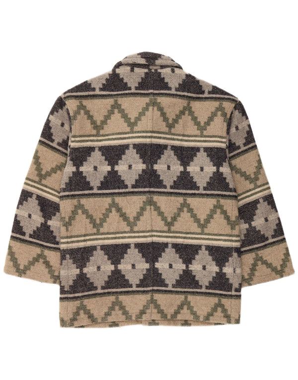 VINTAGE Herren 4-Knopf-Blazerjacke UK 38 Mittelbeige Fair Isle