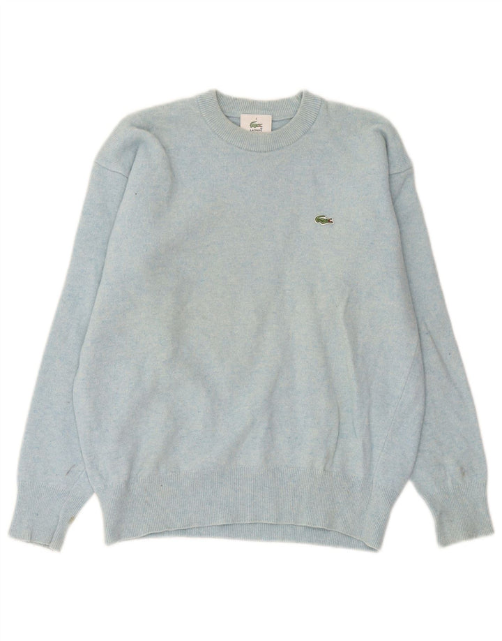 Lacoste Herren-Pullover mit Rundhalsausschnitt, Größe 3, kleine blaue Lammwolle