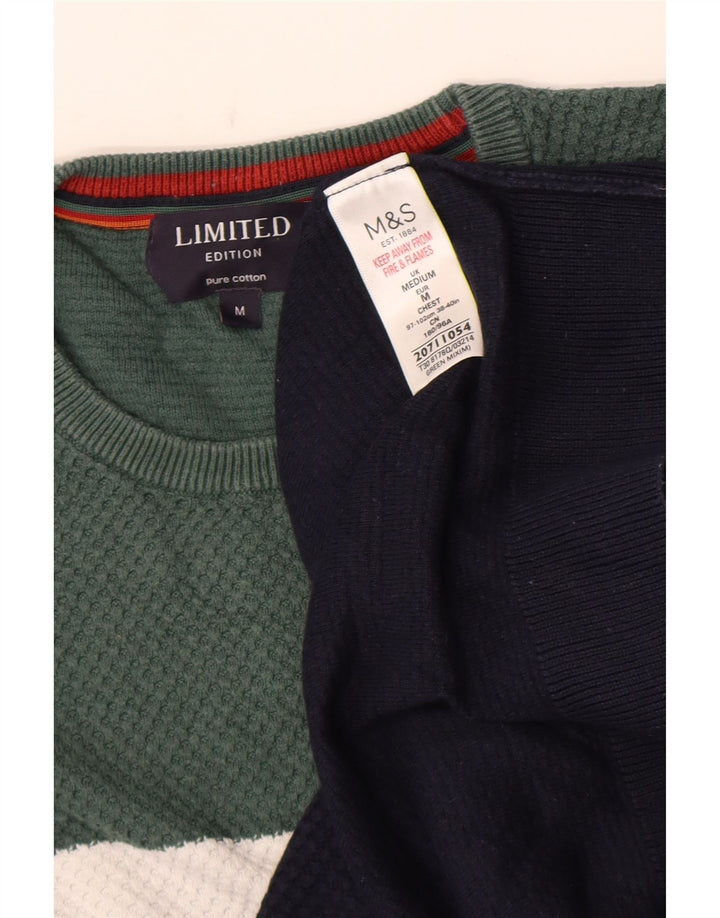 Marks & Spencer Herren-Pullover mit Rundhalsausschnitt, mittlerer Marineblau-Farbblock