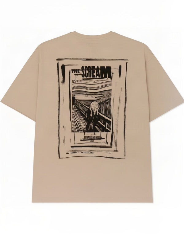 Jack & Jones Herren-T-Shirt mit Grafik, Größe L, beige, Baumwolle