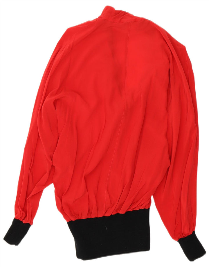 Daniela Massa Langarm-Blusenoberteil für Damen IT 44 Mittelroter Farbblock