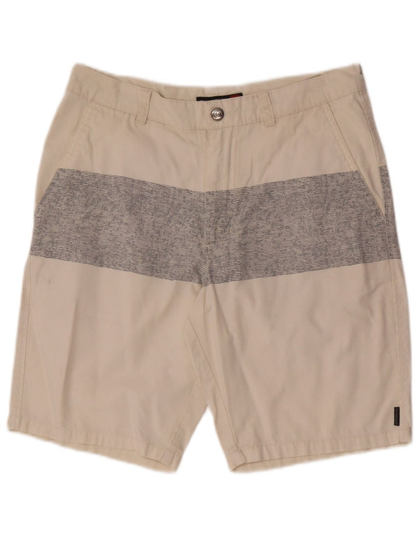 Quiksilver Herren Chinoshorts W28 Small Beige Colourblock Baumwolle