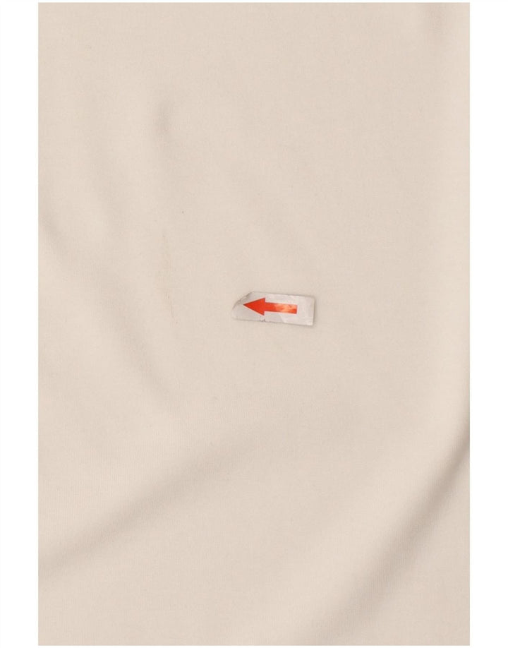 French Connection Herren-T-Shirt-Oberteil aus mittelweißer Colourblock-Baumwolle