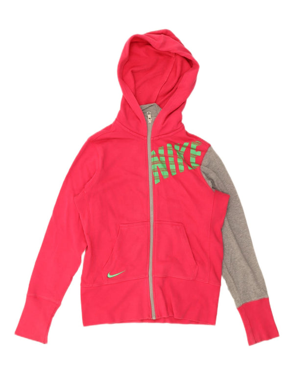 Nike Mädchen-Kapuzenpullover mit grafischem Reißverschluss, 12–13 Jahre, groß, rosa, Farbblock