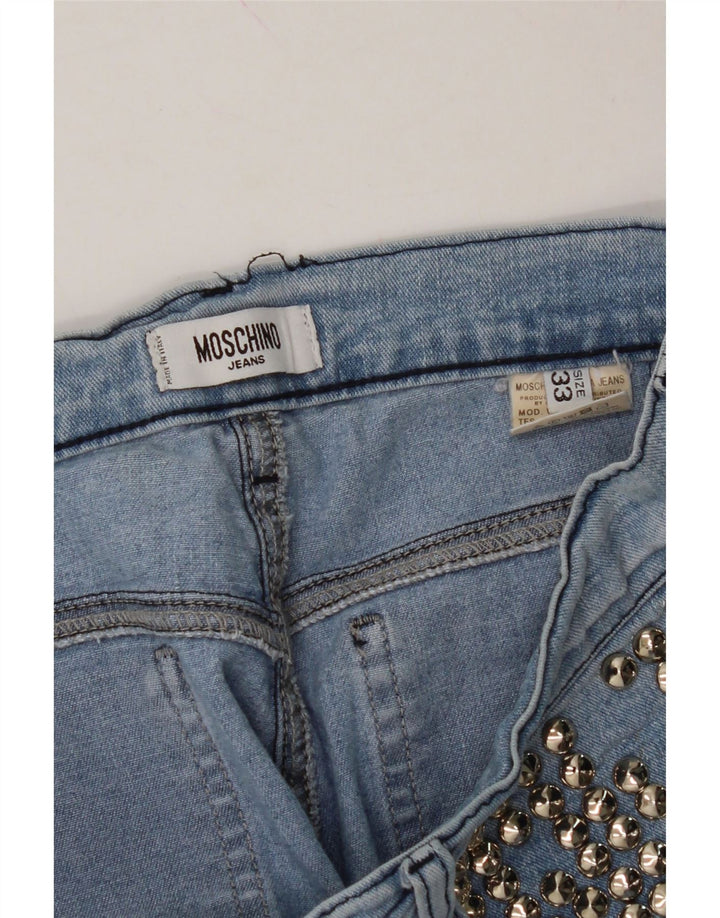 MOSCHINO Womens Straight Jeans W33 L28 Blue Cotton Vintage Moschino and Second-Hand Moschino from Messina Hembry 