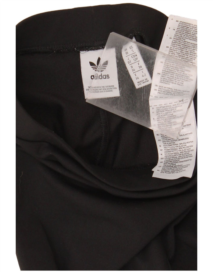 ADIDAS Damen Steigbügel-Leggings UK 10 Small Schwarz Polyester