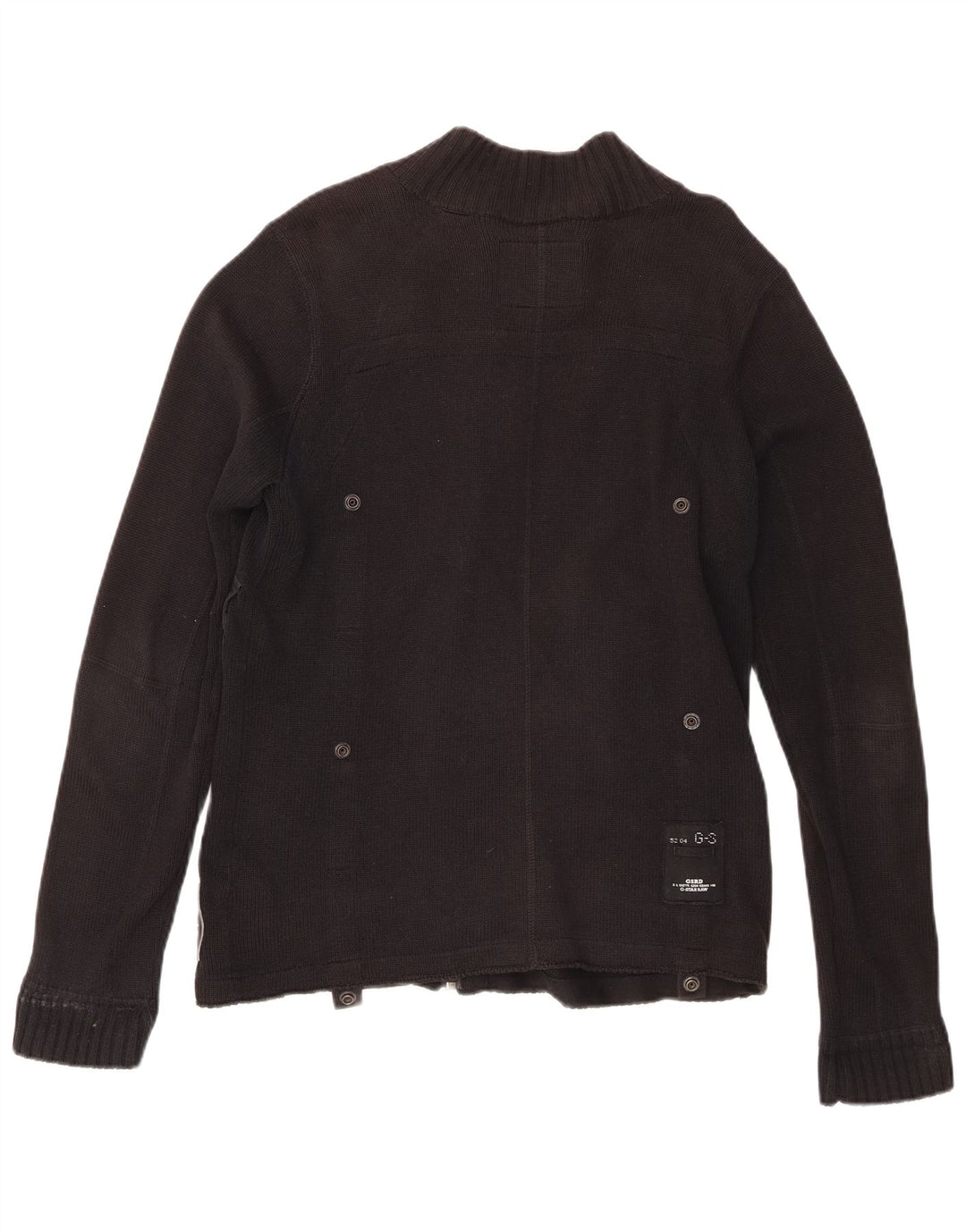 G-Star Herren-Cardigan mit durchgehendem Reißverschluss, mittelschwarz, Baumwolle