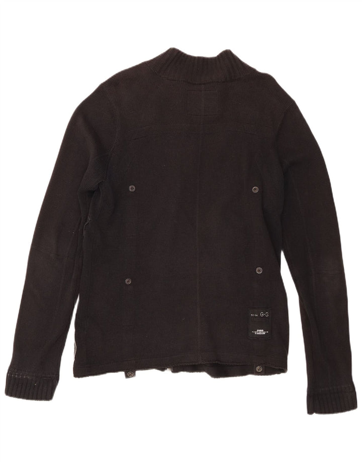 G-Star Herren-Cardigan mit durchgehendem Reißverschluss, mittelschwarz, Baumwolle