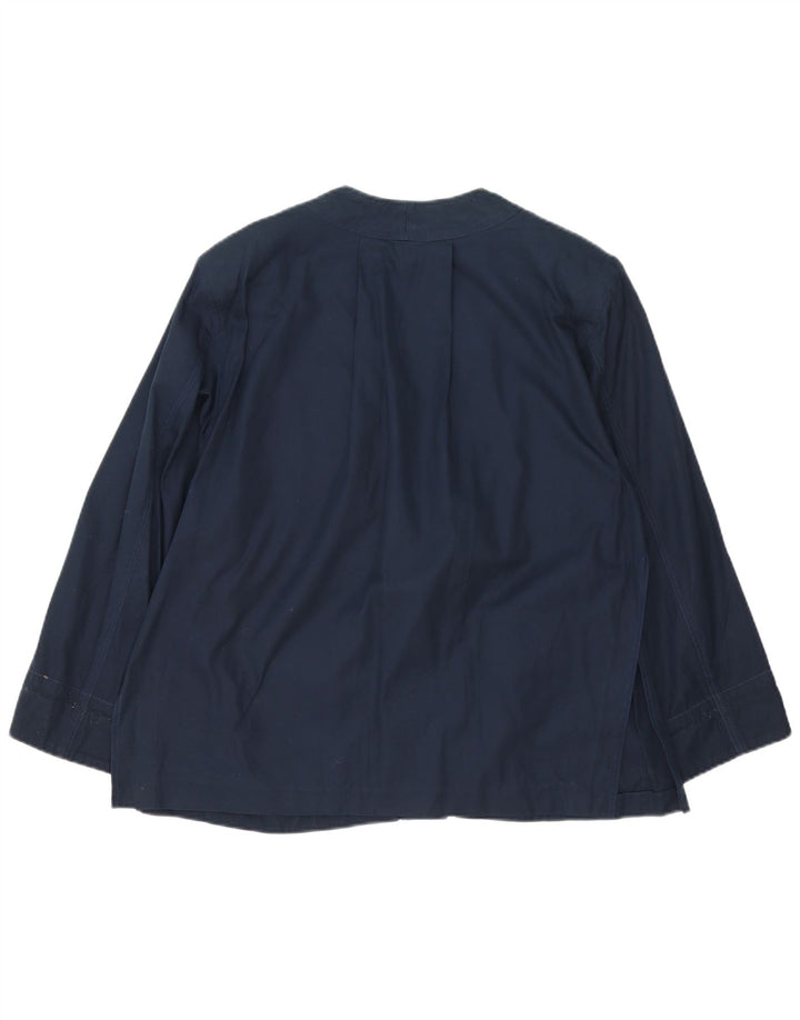 Vintage Damen Utility-Jacke UK 16 Large Marineblau Farbblock