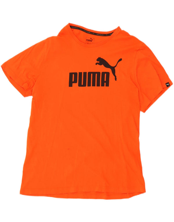 Puma Herren Grafik T-Shirt Top XL Orange Baumwolle