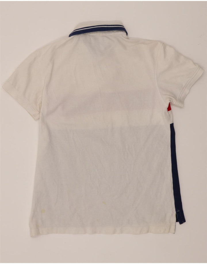 Tommy Hilfiger Herren-Poloshirt mit grafischer Passform, mittelweiß, Farbblock