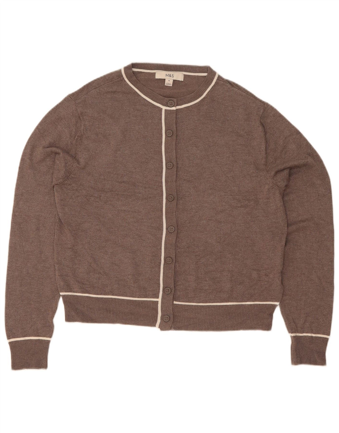 Marks & Spencer Damen-Cardigan-Pullover UK 10 Small Braune Viskose
