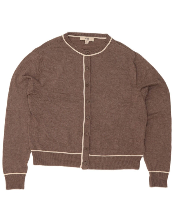 Marks & Spencer Damen-Cardigan-Pullover UK 10 Small Braune Viskose