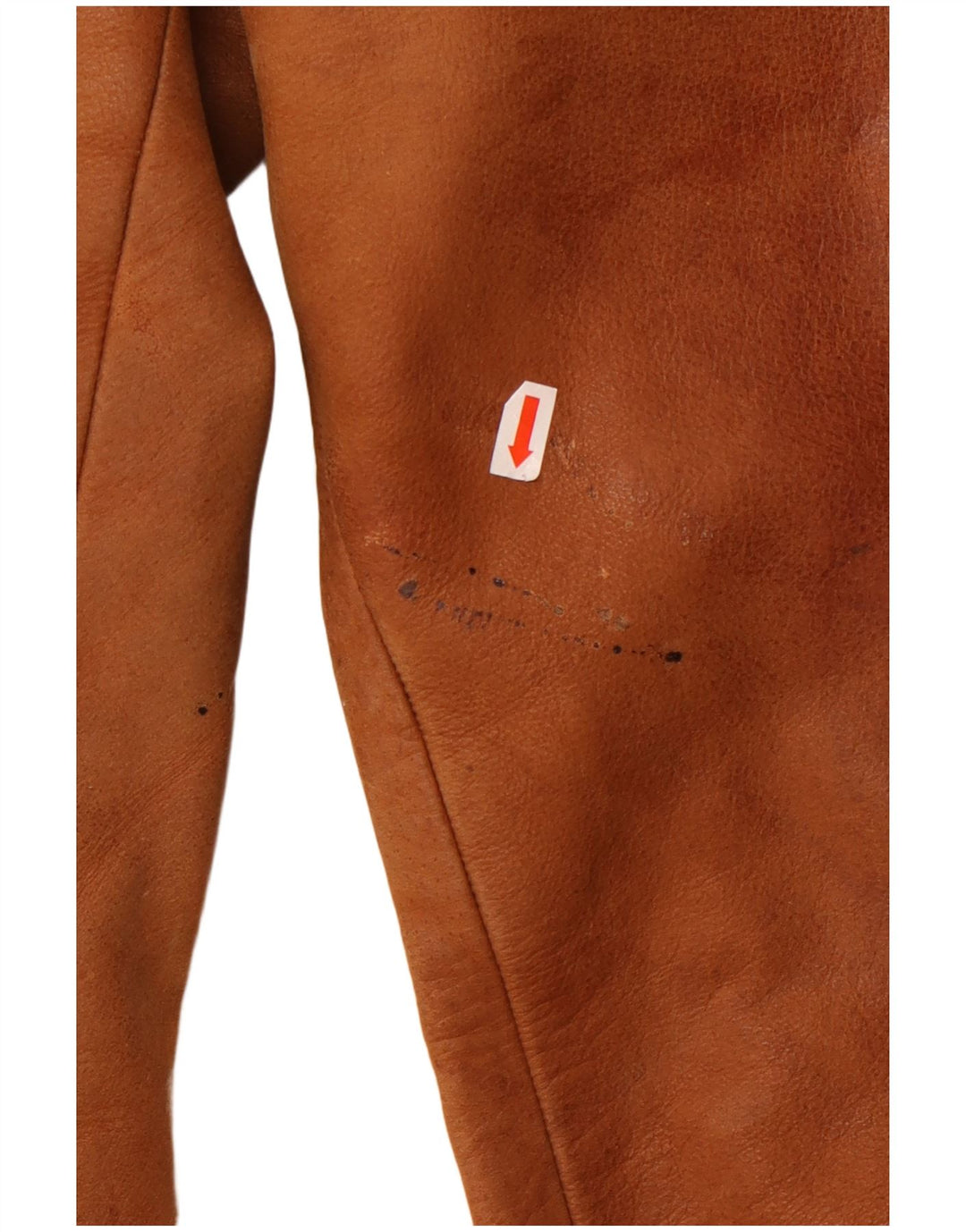 Vintage Herren gerade Lederhose W36 L33 braunes Leder