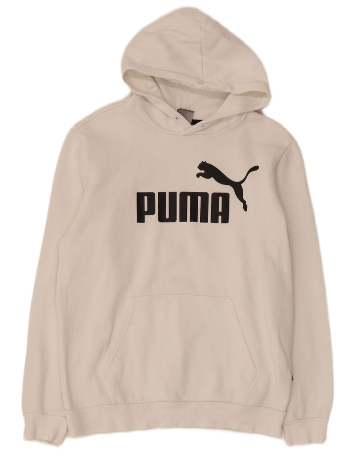 PUMA Herren Graphic Hoodie Pullover Small Weiße Baumwolle