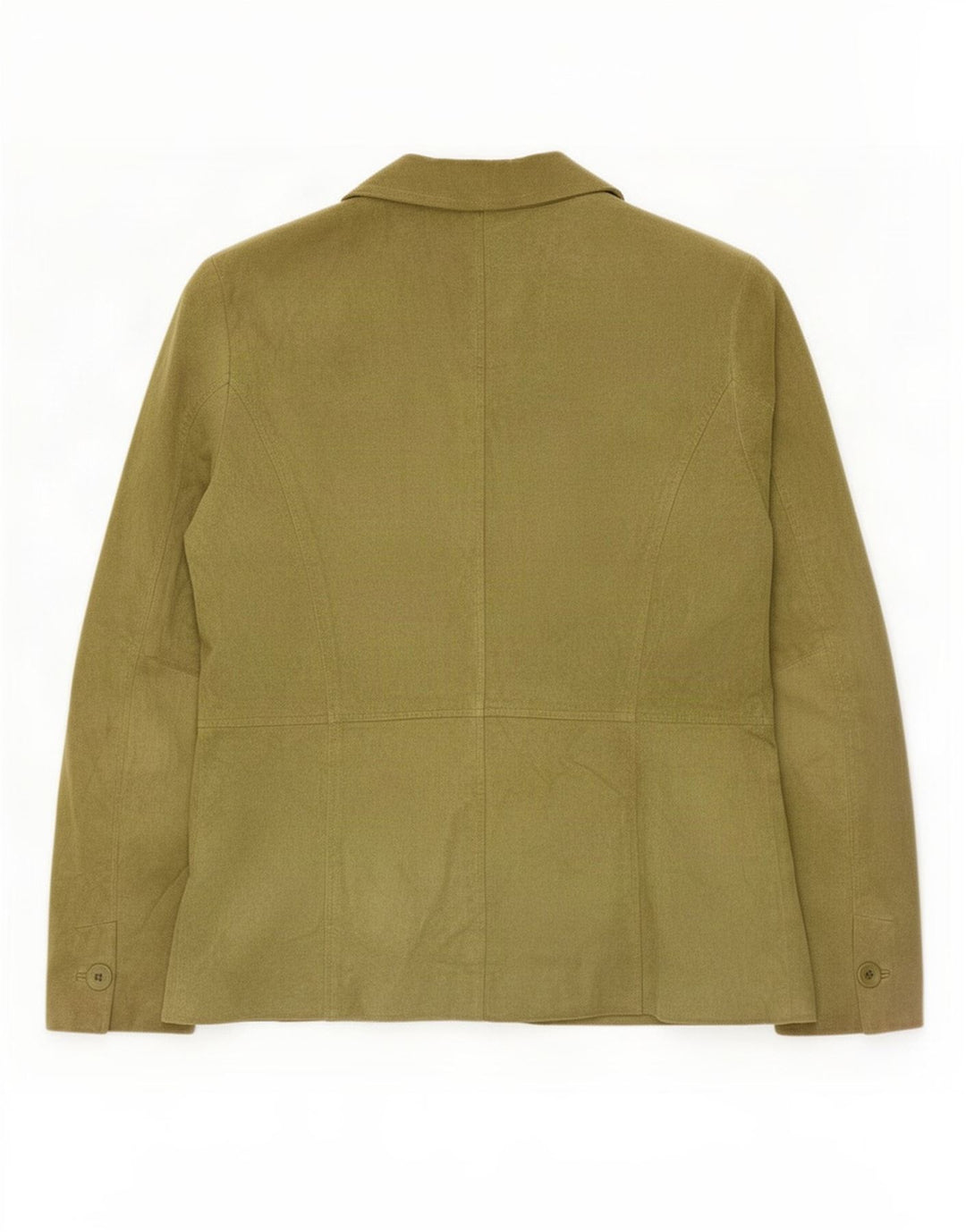Liz Claiborne Damen-Blazerjacke aus Wildleder mit 2 Knöpfen, US 6, mittelgrünes Leder