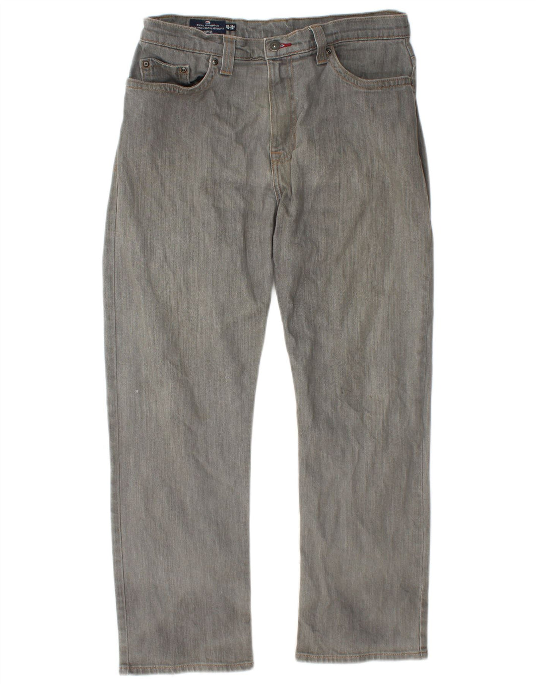 Marks & Spencer Herren Blue Harbor Straight Jeans W34 L29 Graue Baumwolle