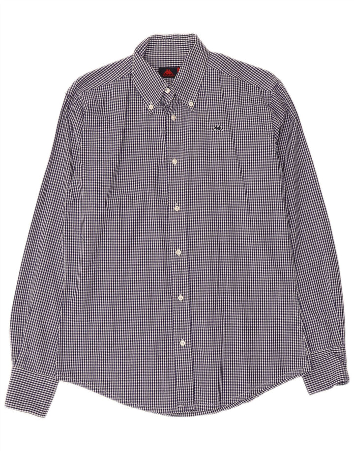 Kappa Herrenhemd aus mittelblauer Gingham-Baumwolle