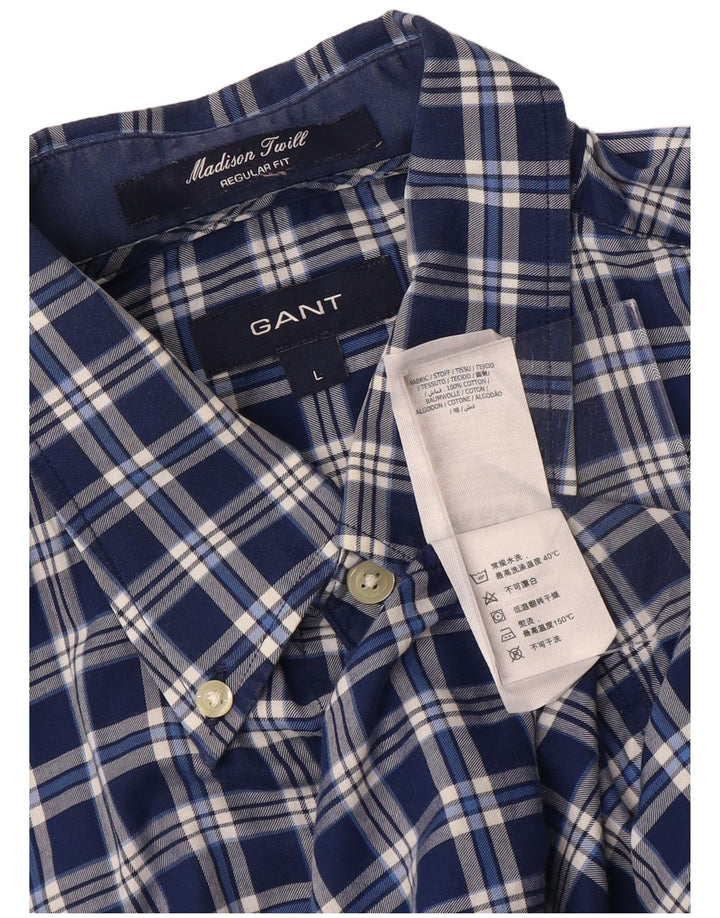 Gant Herren-Madison-Hemd in normaler Passform, groß, marineblau, kariert, Baumwolle