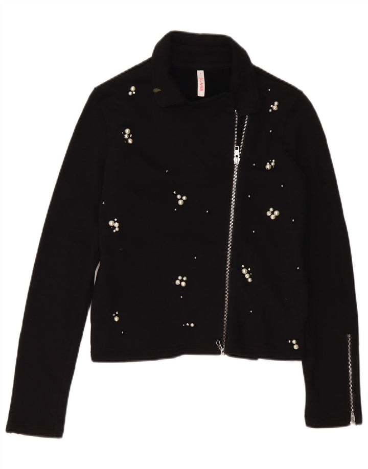 SUN68 Damen-Cardigan-Pullover UK 10 Small Schwarze Baumwolle