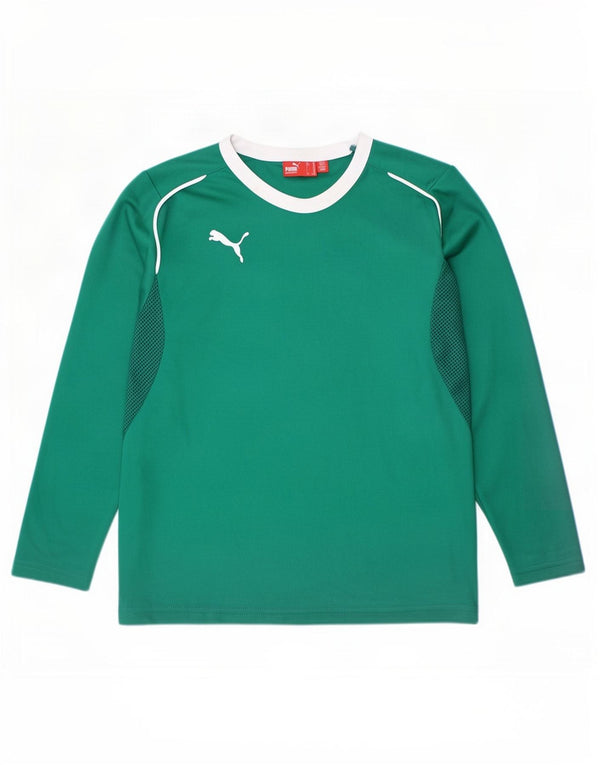 Puma Jungen Top Langarm 9–10 Jahre Grün Farbblock