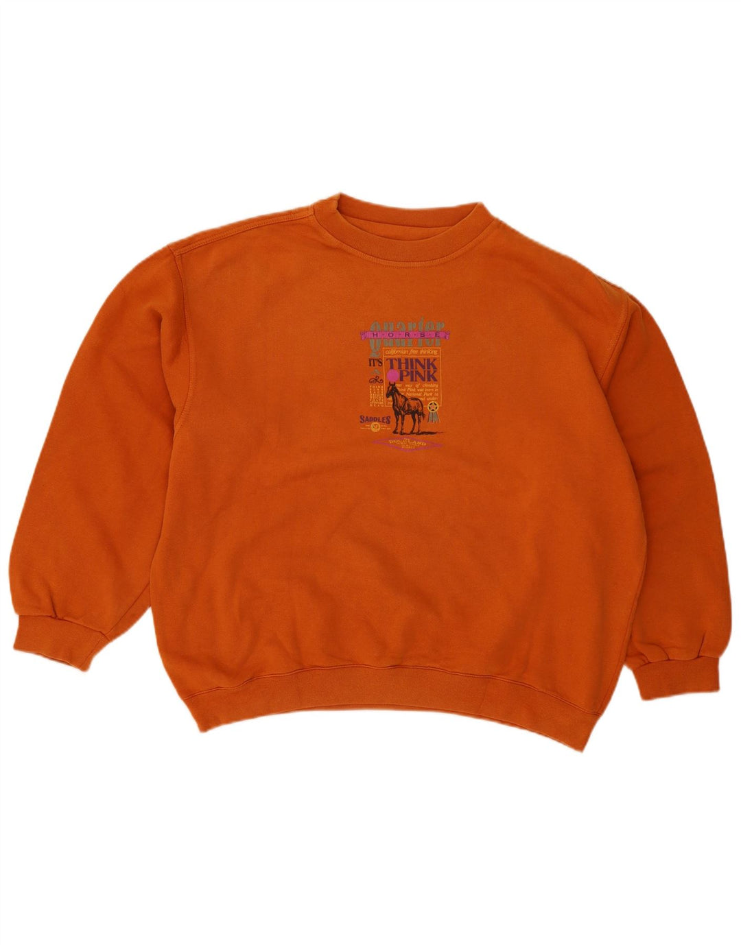 Übergroßer Grafik-Sweatshirtpullover für Damen von Think Pink, Gr. 16, Orange