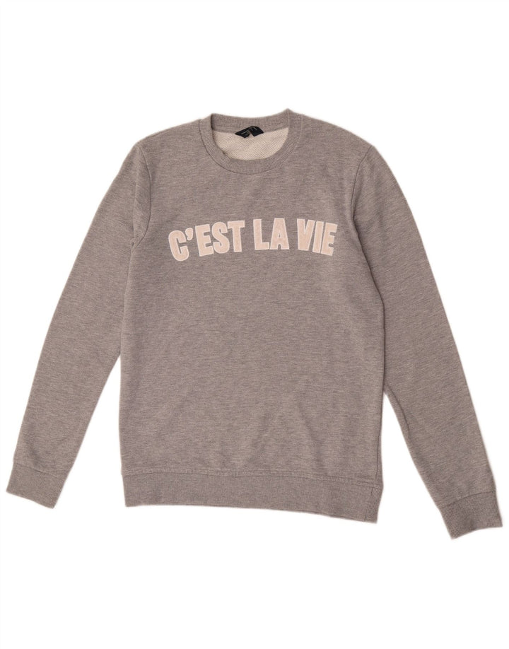 Jack & Jones Herren-Sweatshirt mit Grafik, mittelgraue Baumwolle