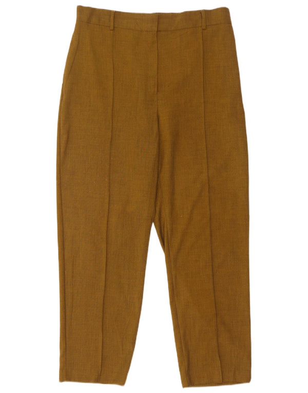 Marks & Spencer Damen Anzughose mit hoher Taille, UK 16, Größe L, W32, L28, Khaki