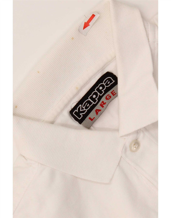 Kappa Herren-Poloshirt, groß, weiße Baumwolle