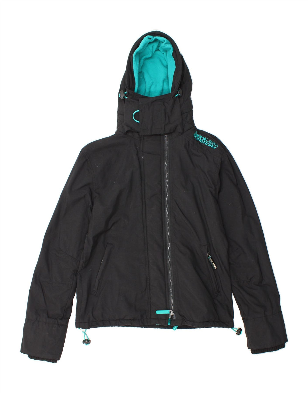 SUPERDRY Womens The Windcheater Windbreaker Jacket UK 12 Medium Black Vintage Superdry and Second-Hand Superdry from Messina Hembry 