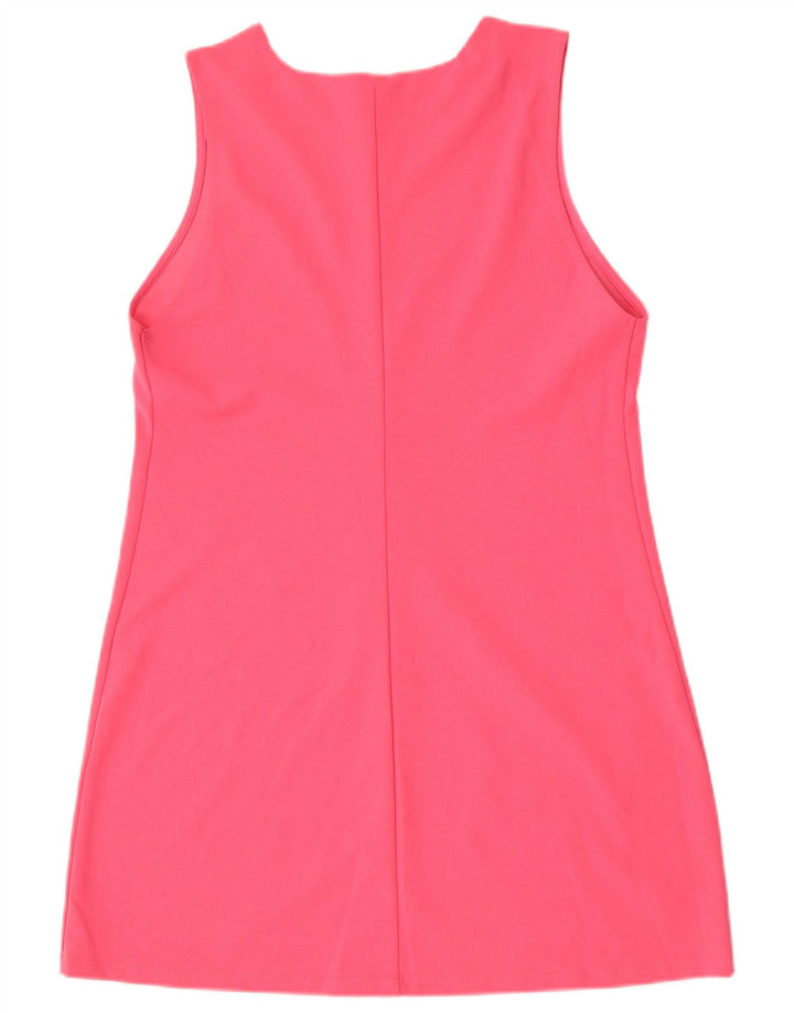 Zara Damen Ärmelloses Etuikleid UK 12 Mittelrosa Polyester