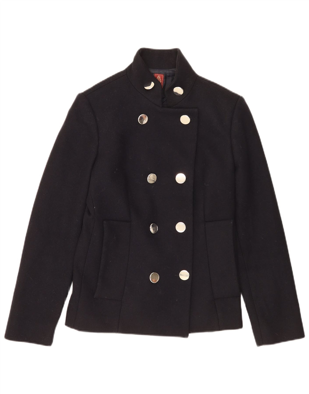 Dondup Damen Pea Coat IT 44 Mittelmarineblaue Wolle