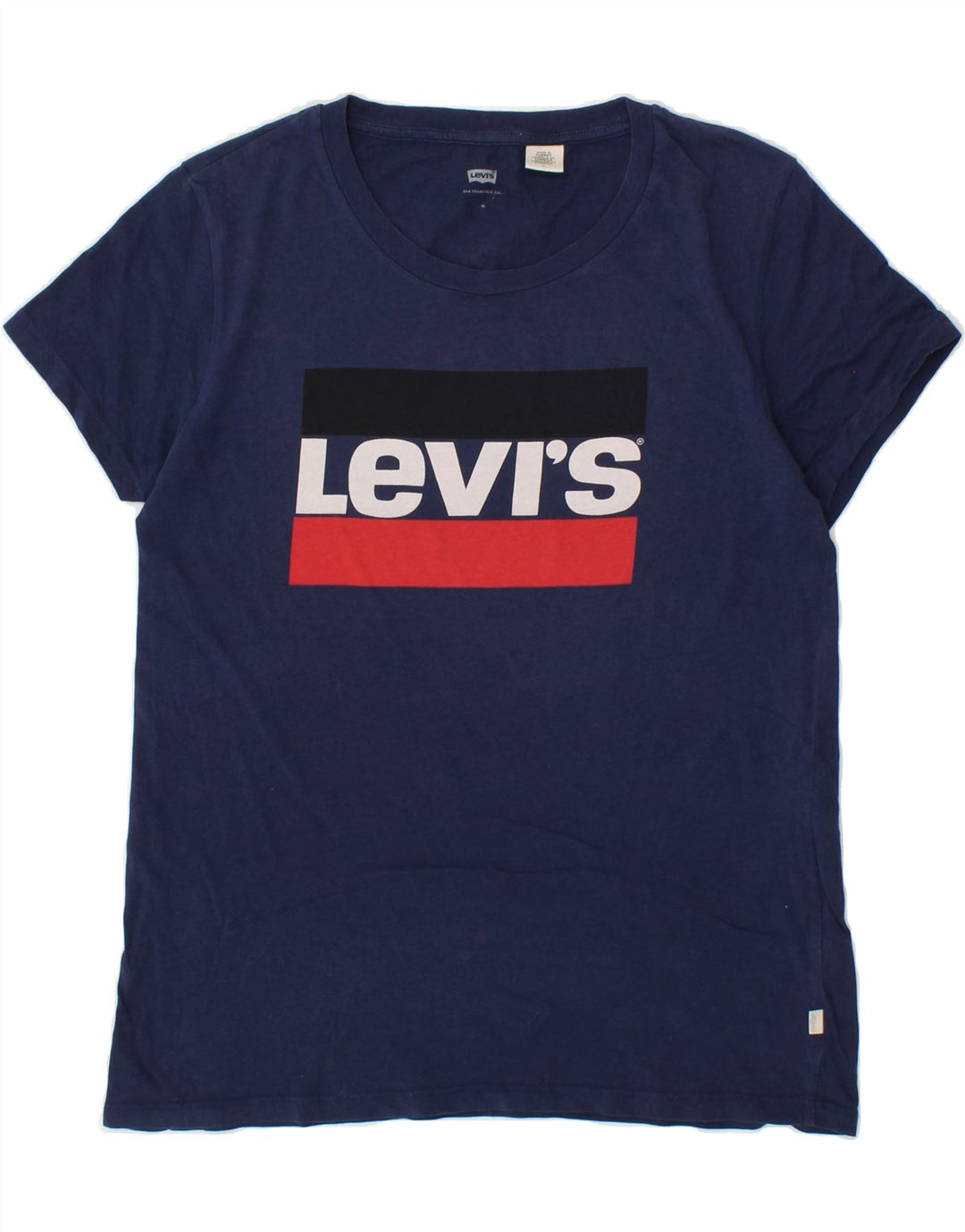 LEVI'S Mens Graphic T-Shirt Top Medium Navy Blue Cotton | Vintage Levi's | Thrift | Second-Hand Levi's | Used Clothing | Messina Hembry 