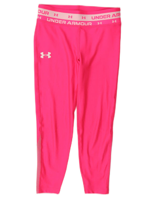 Under Armour Mädchen-Leggings mit Grafik, 9–10 Jahre, Mittelrosa, Farbblock