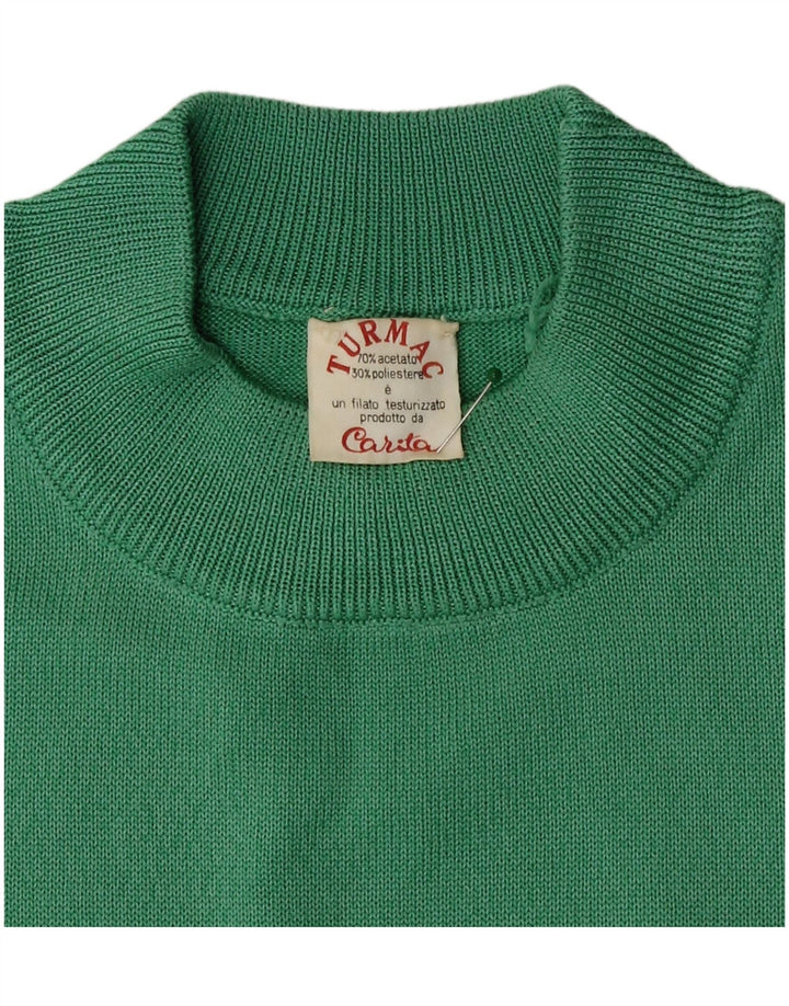 Vintage Damen Weste Tank Top UK 14 Mittelgrünes Acetat