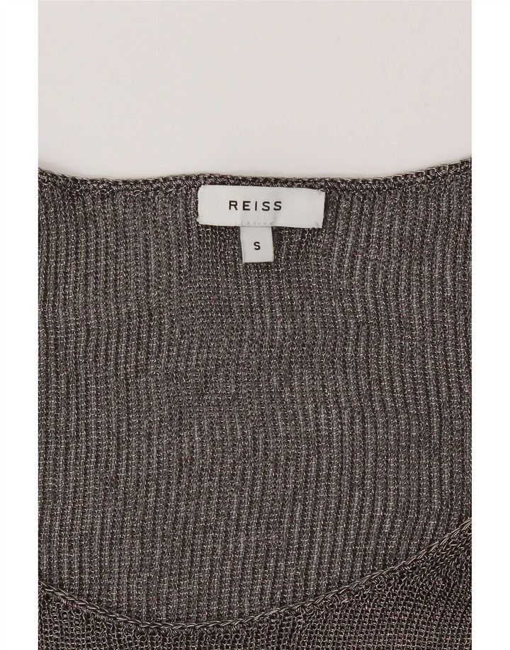 Reiss Damen-Blusenoberteil UK 10 Small Grau meliert