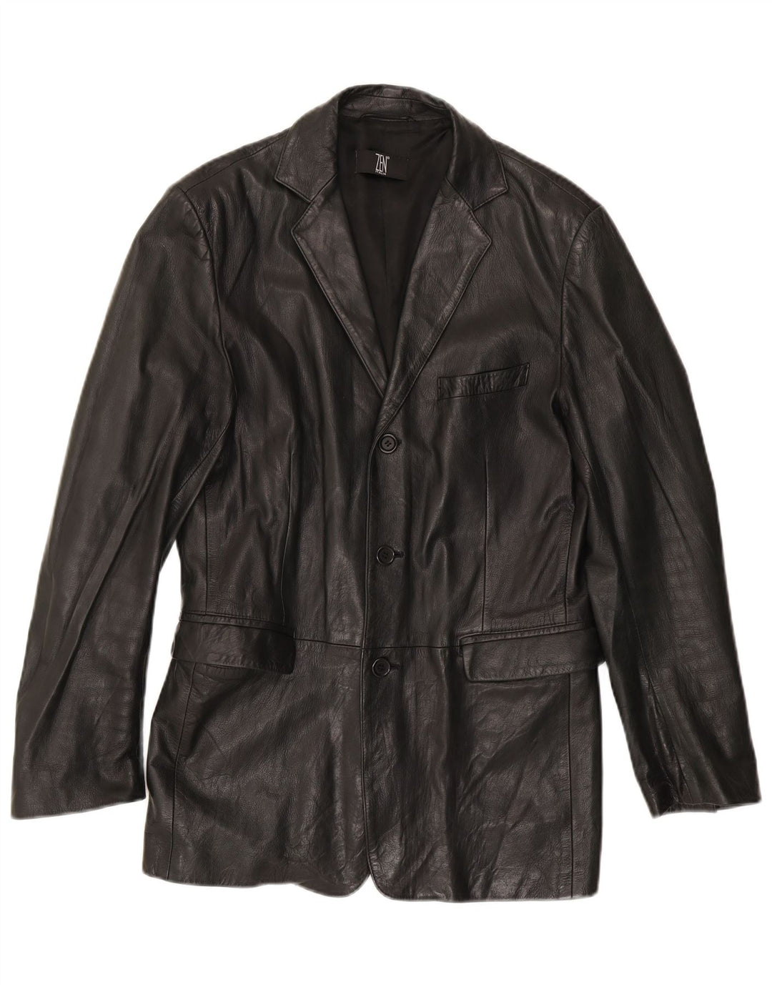 Zen Damen Lederjacke IT 50 XL Schwarzes Leder
