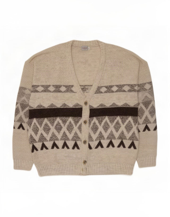 Conbipel Herren Strickjacke XL Beige Geometrisch