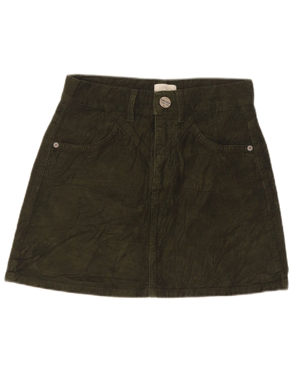 Carrera Damen Mini-Cordrock IT 38 XS W26 Grüne Baumwolle