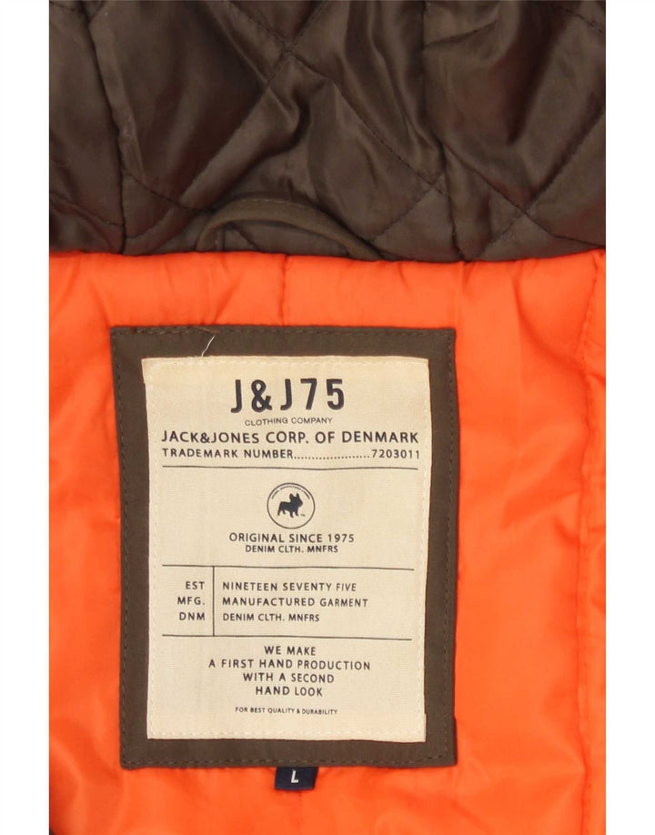 Jack & Jones Herren-Bomberjacke mit Kapuze, UK 40, Größe L, Khaki, Polyester
