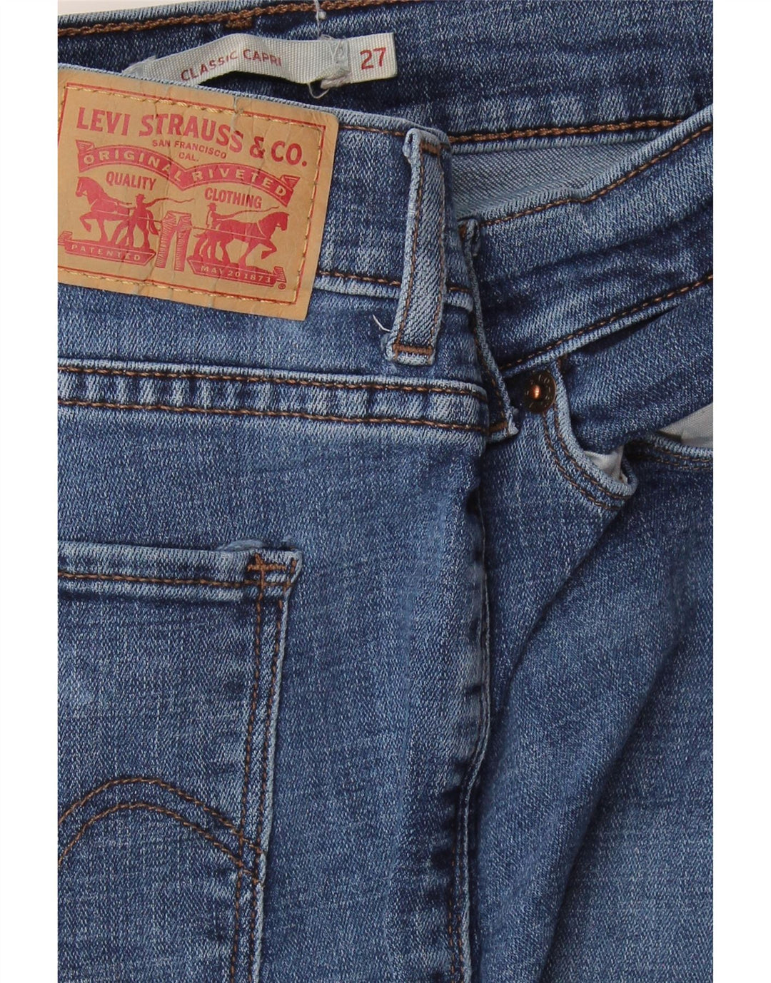 LEVI'S Womens Classics Capri Jeans W27 L27 Blue Cotton Vintage Levi's and Second-Hand Levi's from Messina Hembry 