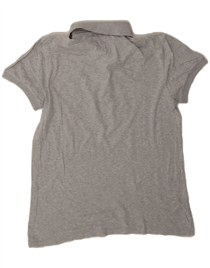 TOMMY HILFIGER Mens Graphic Polo Shirt Medium Grey Cotton Vintage Tommy Hilfiger and Second-Hand Tommy Hilfiger from Messina Hembry 